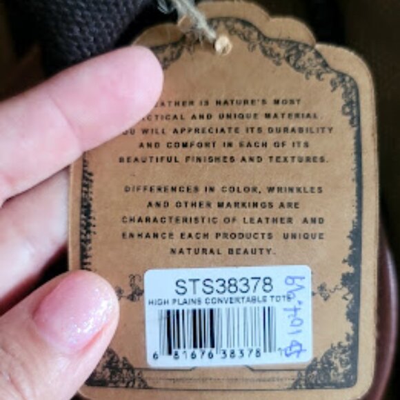 STS Ranchwear High Plains Canvas Leather Convertible Tote Bag and Zip Wallet - Picture 3 of 3